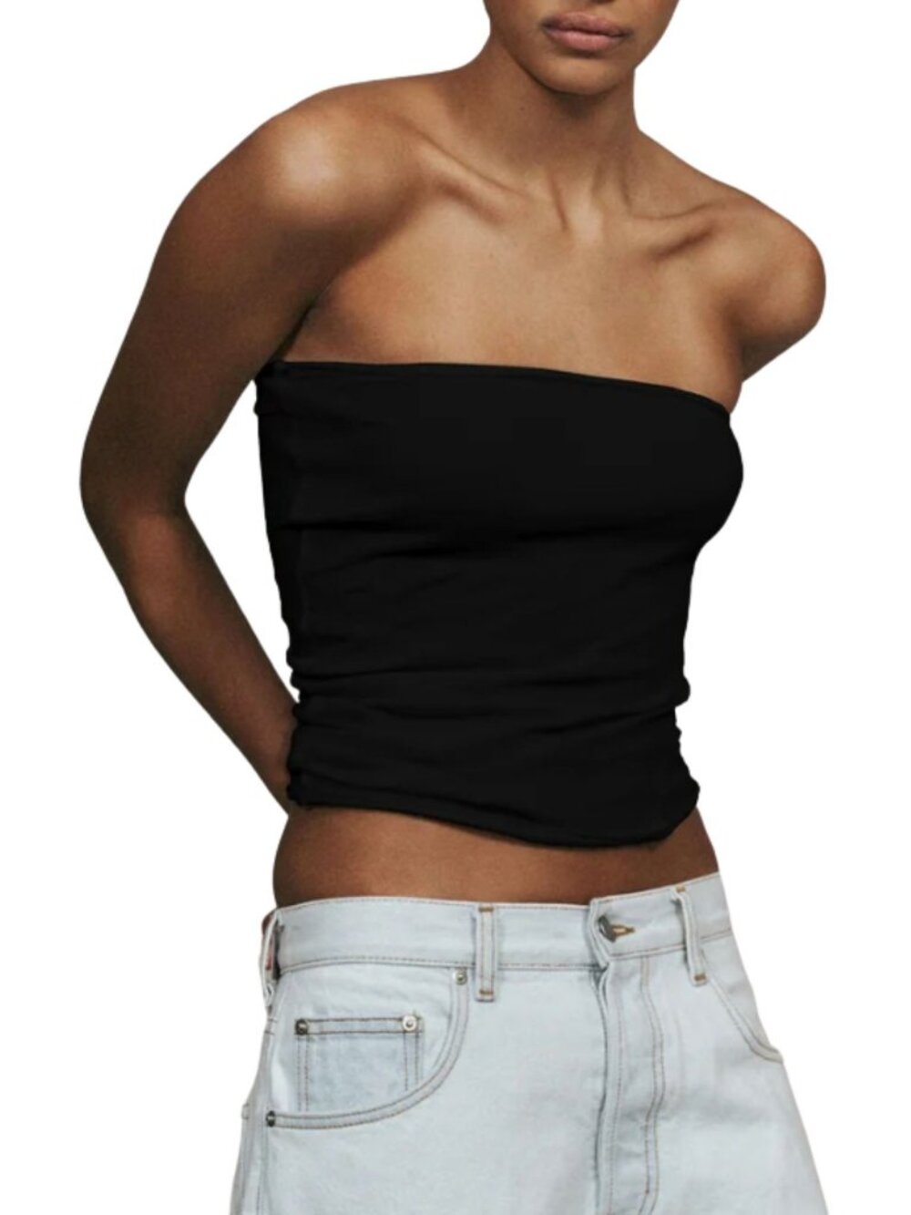 KHY Feather Tube Top Black NWT $80 Small